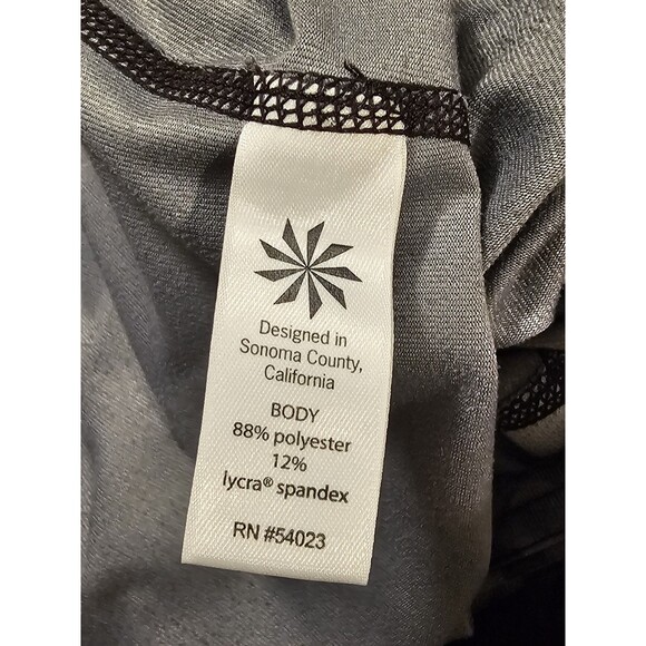 Athleta Leggings Womens Black Gray Chaturanga Mid Rise Gym Pull On Size L - Picture 6 of 11